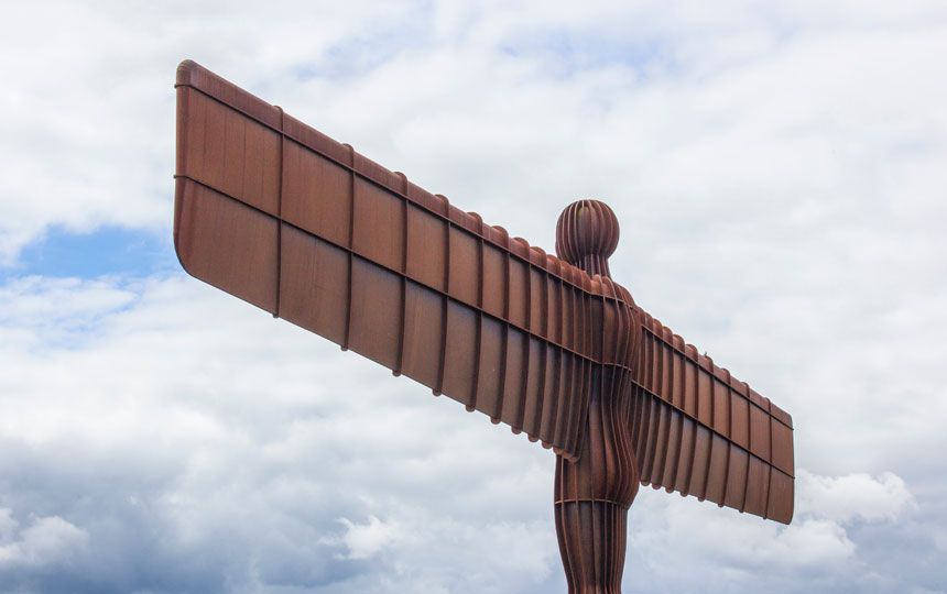 The Angel of the North on a cloudy day