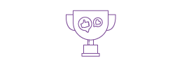 Icon of a trophy for the Best social marketing award.