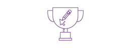 Icon of a trophy for best website design.