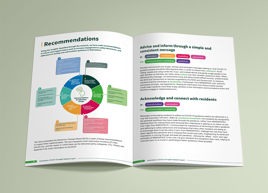 An open spread of the Oxford covid report.