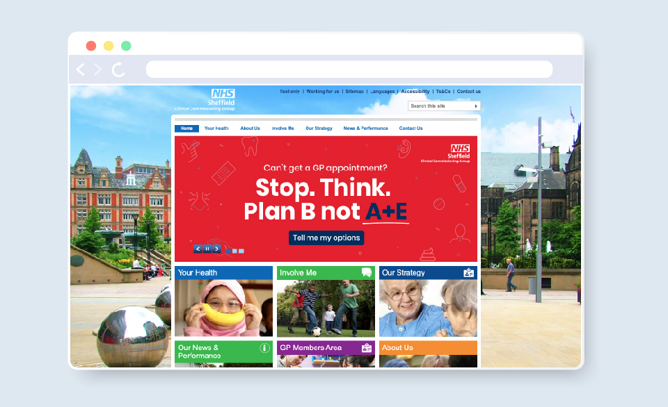 A campaign banner image on the NHS Sheffield.