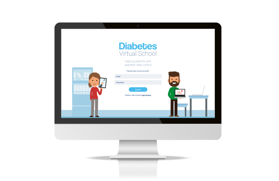 Diabetes Virtual School website viewed on a computer screen